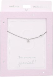 Depesche collar Heart of Gold plateado con letra S para mujer