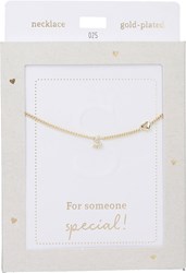 Depesche collar oro Heart of Gold con letra S y cristal