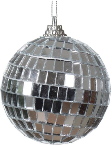 Decoris bola de Navidad bola disco plástico plateado 6cm decoración espejo