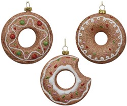 Decoris adorno navideño donut plástico decoración festiva 10cm