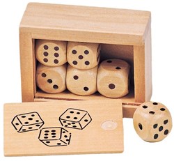 Goki set de dados madera en caja de madera juego