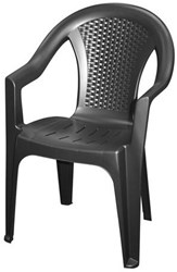 ProGarden silla de jardín plástico antracita apilable efecto ratán 54x56x81 cm