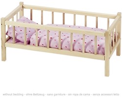 Goki cama de muñecas cama de juguete de madera para muñecas hasta 50 cm