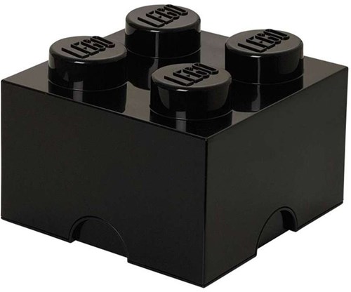 LEGO caja de almacenamiento Brick 4 negra - caja de juguetes apilable 6 litros
