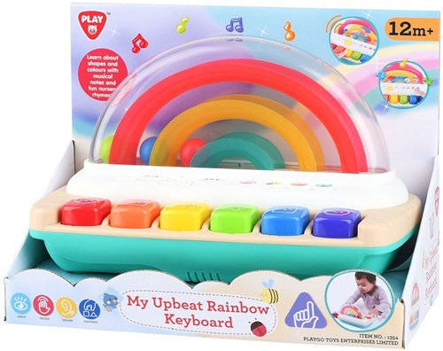 Playgo teclado juguete arcoíris interactivo colorido música
