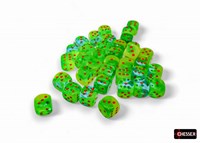 Chessex set de dados 12mm Plasma Green-Teal Luminary 36 piezas