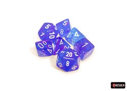 Chessex dados Nebula Aura blanco Luminary set 7 piezas poliédricas