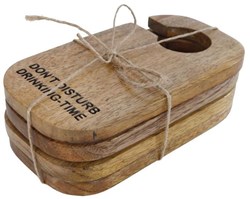 OttoSimon set de posavasos madera de mango Drinking Time 4 piezas marrón