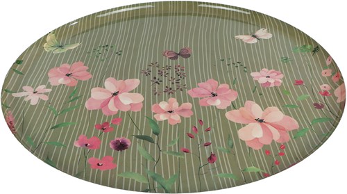 OttoSimon bandeja metal decoración floral 34x34cm cuadrada-3