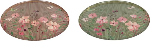 OttoSimon bandeja metal decoración floral 34x34cm cuadrada