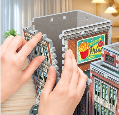 Wrebbit Puzzle 3D Retropolis Diner años 50 juguete de cartón-3