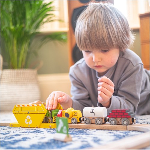 BigJigs tren de madera construcción juguete con carga magnética-3