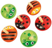 BigJigs peonza de madera animales - juguete spinning top colorido