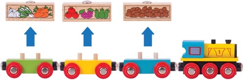 BigJigs tren de madera frutas y verduras - tren de juguete 31 cm-2