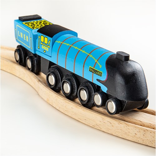 Bigjigs locomotora de vapor de madera - Juguete réplica Mallard-3