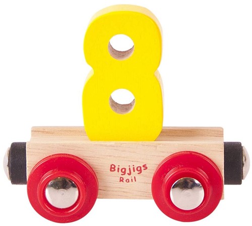 BigJigs Rail Name Number 8 , Cijferwagon 8