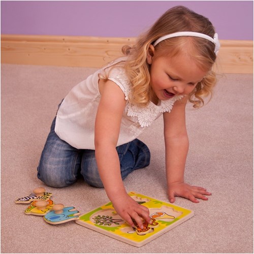 BigJigs puzzle de madera Safari - juguete educativo 4 piezas-2