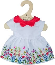 Bigjigs Vestido floral blanco con cuello rojo Grande
