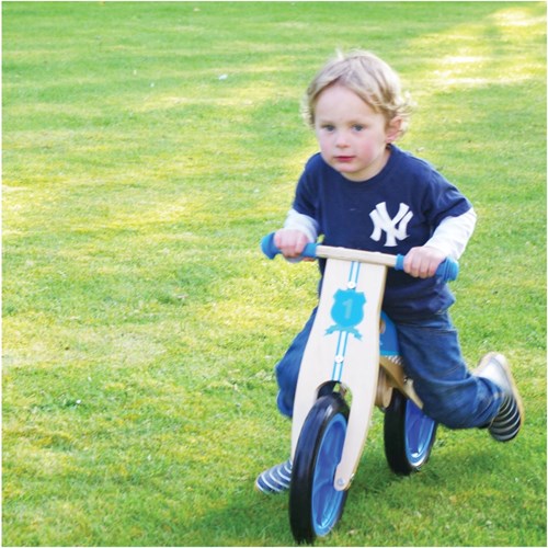 BigJigs bicicleta de equilibrio de madera azul - bici sin pedales para niños-3