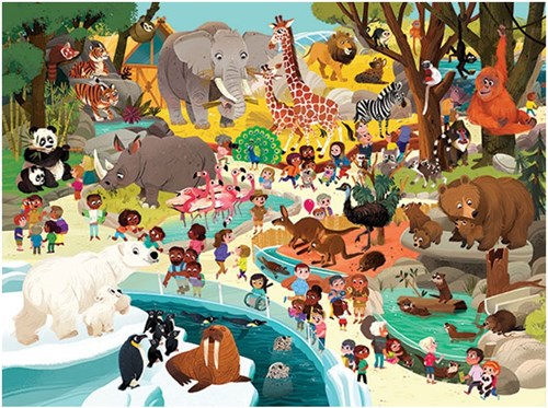 Crocodile Creek puzzle Day at the Zoo - 48 piezas-2
