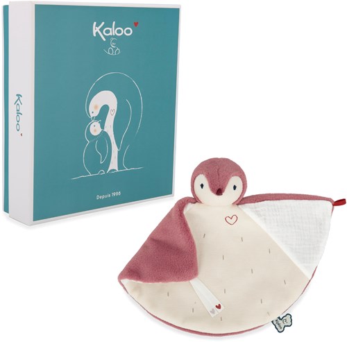 Kaloo manta pingüino rosa - dou dou peluche bebé