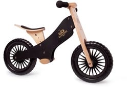 Kinderfeets Bicicleta de equilibrio de madera para niños de 2 años - Negro