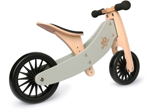 Kinderfeets Bicicleta de equilibrio y triciclo de madera 2 en 1 Tiny Tot Plus - Silver Sage-2
