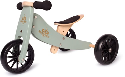 Kinderfeets Bicicleta de equilibrio y triciclo de madera 2 en 1 para 1 año Tiny Tot - Sage