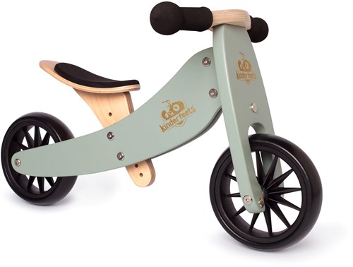 Kinderfeets Bicicleta de equilibrio y triciclo de madera 2 en 1 para 1 año Tiny Tot - Sage-2
