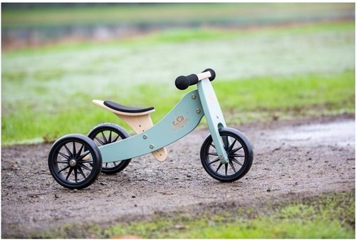 Kinderfeets Bicicleta de equilibrio y triciclo de madera 2 en 1 para 1 año Tiny Tot - Sage-3