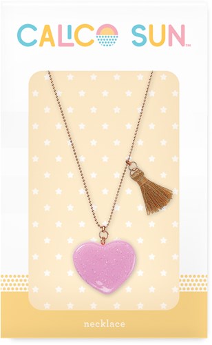 Calico Sun collar corazón - collar infantil colorido ajustable