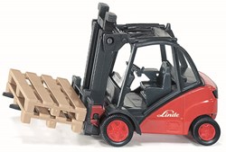 Siku montacargas juguete Linde 1:50 con palets y horquilla móvil