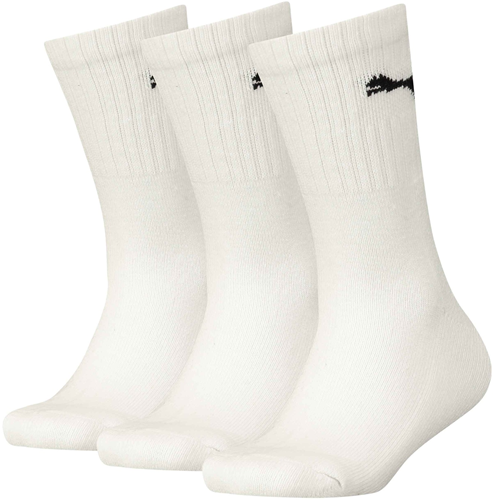 Puma calcetines infantiles calcetines deportivos blancos pack de 3 junior crew algodón confort