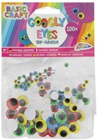 Grafix ojos móviles para manualidades - 100 unidades - ojos divertidos de colores