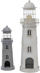 Boltze Home set faro linterna - metal decorativo gris blanco 2 piezas