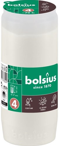 Bolsius vela conmemorativa blanca – larga duración, apta para exterior