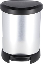 Curver cubo de pedal Decobin 5L plata con cubo interior - cubo de basura plástico