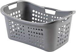 Curver cesta para ropa Victor 50L plata - diseño moderno de plástico con corte para la cadera