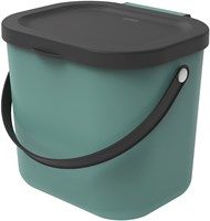 Rotho cubo de basura bio cocina 6 litros verde con asa y tapa