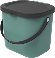 Rotho cubo de basura bio cocina 6 litros verde con asa y tapa