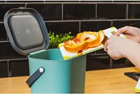 Rotho cubo de basura bio cocina 6 litros verde con asa y tapa-2