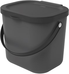 Rotho cubo basura cocina Albula 6L antracita - cubo bio plástico