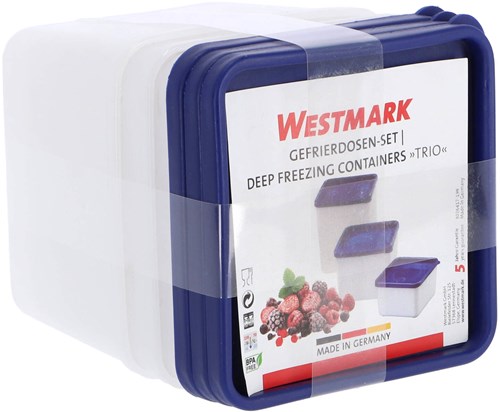 Westmark recipientes para congelador 3 piezas 0,75 litros transparente