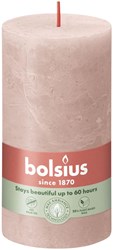 Bolsius vela rústica pilar rosa decoración Misty Pink 13 cm 60 horas