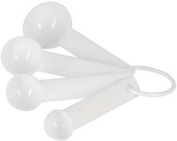 Patisse juego de cucharas medidoras plástico blanco 4 piezas utensilio cocina-2