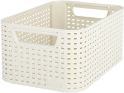 Curver cesta de almacenamiento plástico blanco vintage 6L - cesta apilable