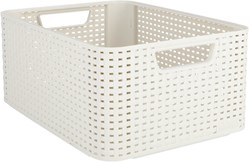 Curver cesta de almacenamiento plástico 18 litros blanco vintage con asas