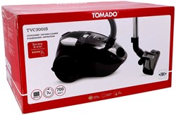 Tomado aspiradora potente con bolsa filtro HEPA 13 cable 7 metros negro