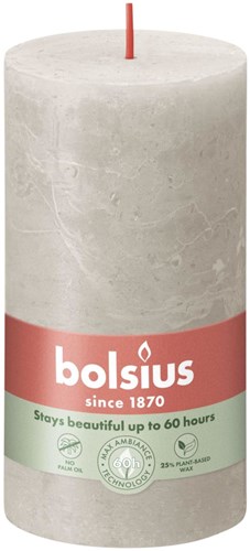Bolsius vela rústica pilar Sandy Grey - vela decorativa 13 cm
