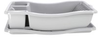Curver escurreplatos con bandeja gris claro - escurreplatos plástico 29x39x10,5 cm